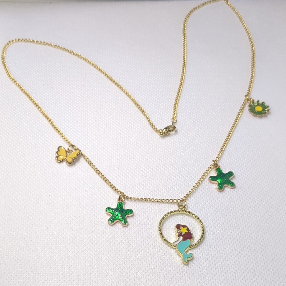 Gold Mermaid Charm Necklace